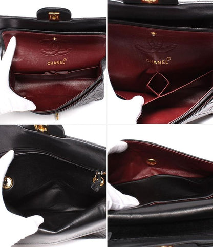 Chanel Chain Shoulder Bag Double Flap W Chain Gold Hardware Lambskin Matelasse