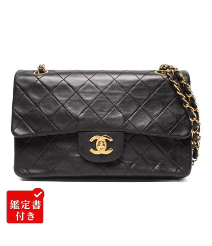 Chanel Chain Shoulder Bag Double Flap W Chain Gold Hardware Lambskin Matelasse
