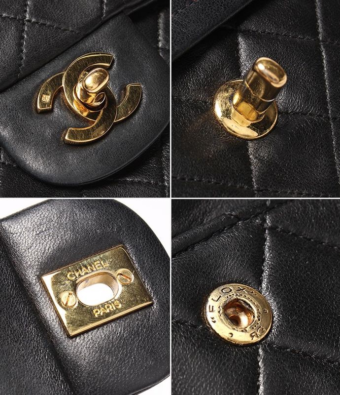 Chanel Chain Shoulder Bag Double Flap W Chain Gold Hardware Lambskin Matelasse