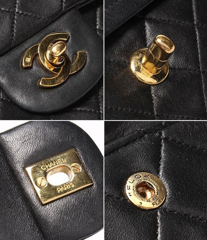 Chanel Chain Shoulder Bag Double Flap W Chain Gold Hardware Lambskin Matelasse