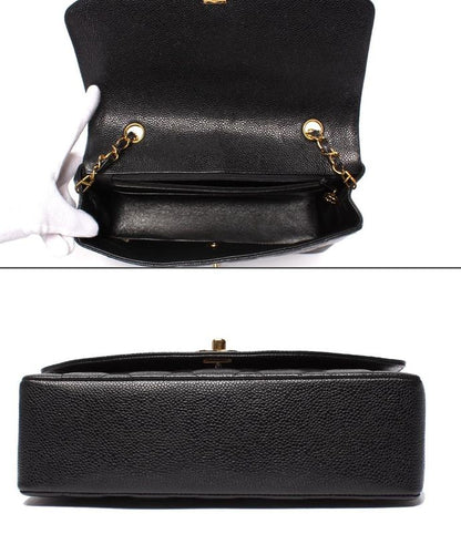 Chanel Chain Shoulder Bag Single Flap Single Chain Gold Hardware Diana Caviar