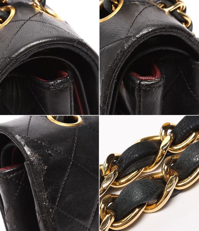 Chanel Handbag Shoulder Bag Shoulder Double Flap Double Chain Gold Hardware