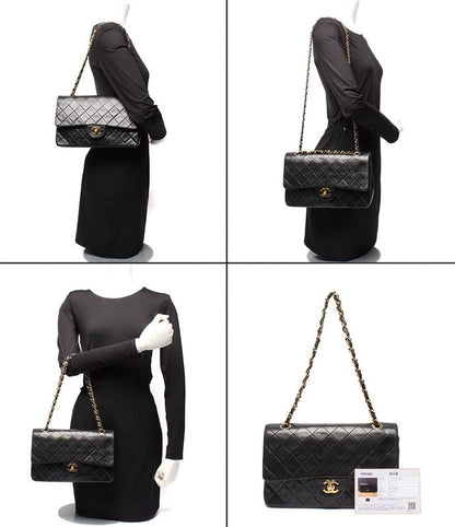 Chanel Handbag Shoulder Bag Shoulder Double Flap Double Chain Gold Hardware