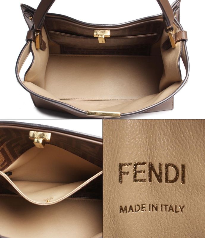 Fendi 2wayleather Handbag Gold Hardware Peekaboo X Light Medium 3bn310 A5e9