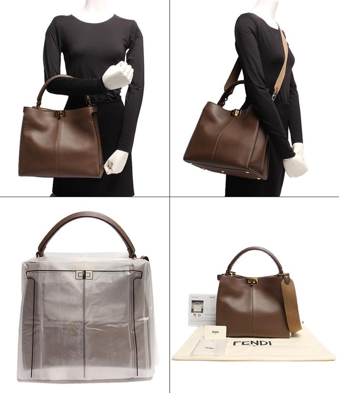 Fendi 2wayleather Handbag Gold Hardware Peekaboo X Light Medium 3bn310 A5e9