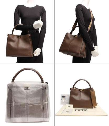 Fendi 2wayleather Handbag Gold Hardware Peekaboo X Light Medium 3bn310 A5e9