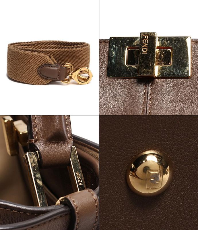 Fendi 2wayleather Handbag Gold Hardware Peekaboo X Light Medium 3bn310 A5e9