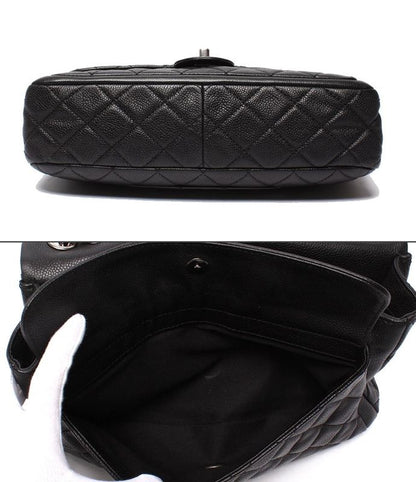 Chanel Chain Shoulder Bag Caviar Skin Silver Hardware 18s Double Chain Single