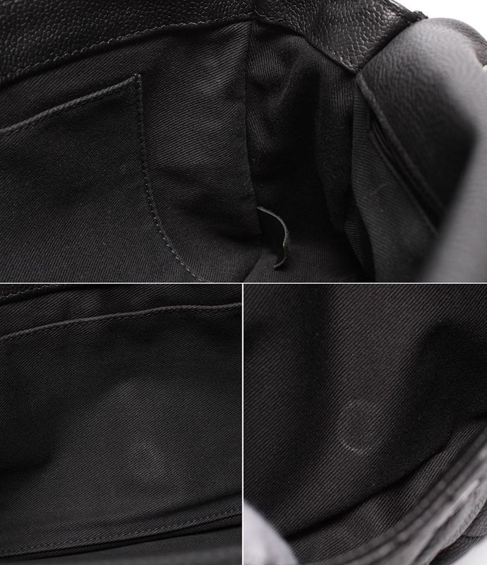 Chanel Chain Shoulder Bag Caviar Skin Silver Hardware 18s Double Chain Single