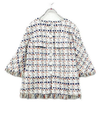 Chanel No Collar Tweed Jacket P58330v44229 Women's Size 36 (S) Chanel