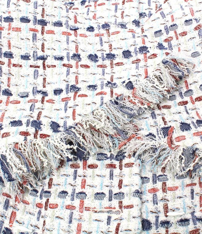 Chanel No Collar Tweed Jacket P58330v44229 Women's Size 36 (S) Chanel