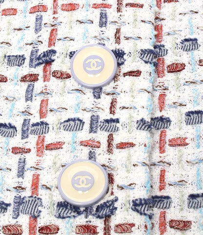 Chanel No Collar Tweed Jacket P58330v44229 Women's Size 36 (S) Chanel