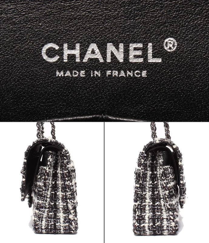 Chanel Shoulder Bag Handbag Shoulder Tweed Double Chain Double Flap Silver