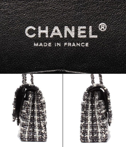 Chanel Shoulder Bag Handbag Shoulder Tweed Double Chain Double Flap Silver