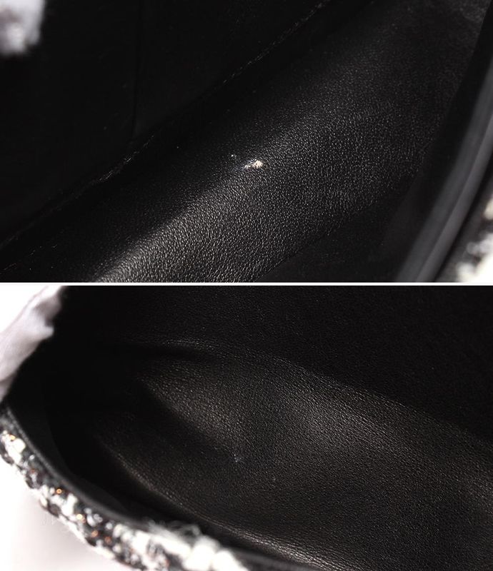 Chanel Shoulder Bag Handbag Shoulder Tweed Double Chain Double Flap Silver