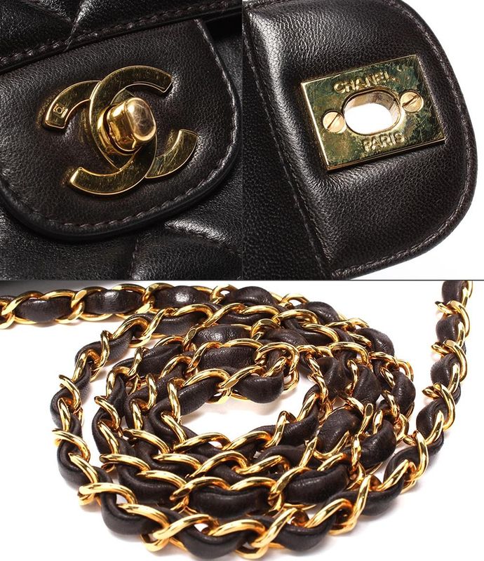 Chanel Chain Shoulder Bag Single Chain Crossbody Shoulder Gold Hardware