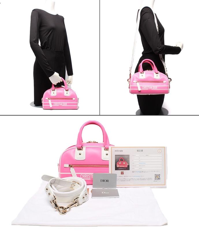 Christian Dior 2way Handbag Shoulder Bag Shoulder D-Vibe Bow Ring Bag Women