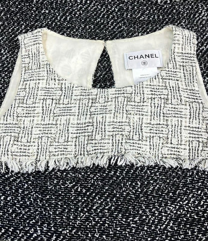 Chanel Sleeveless Tweed Dress Women's Size 38 Chanel