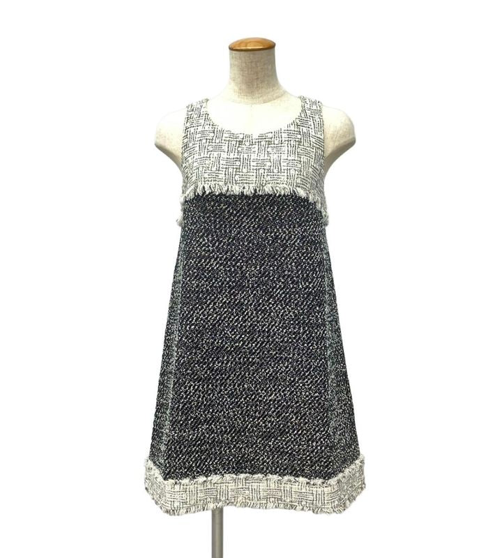 Chanel Sleeveless Tweed Dress Women's Size 38 Chanel