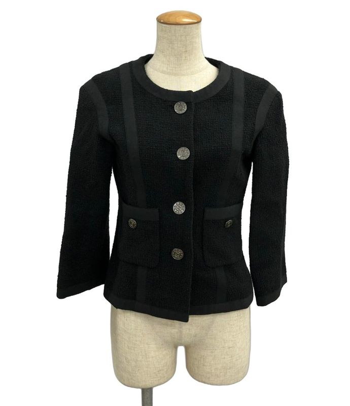 Chanel Collarless Jacket Tweed P45580v31742 Women's Size 36 (S) Chanel