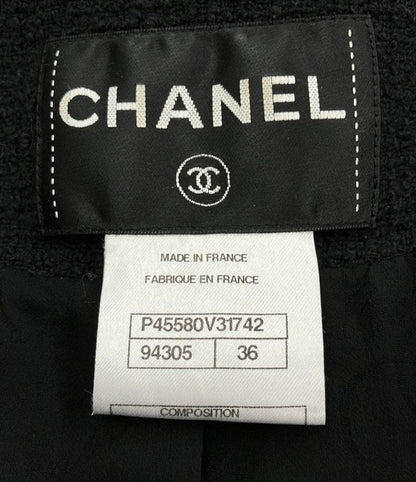 Chanel Collarless Jacket Tweed P45580v31742 Women's Size 36 (S) Chanel