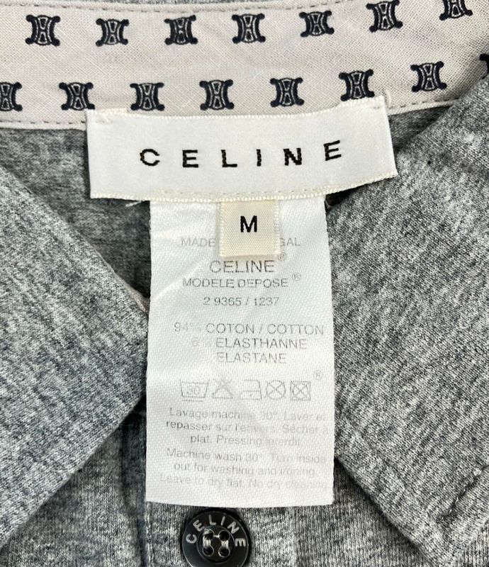 Celine Short Sleeve Polo Shirt Triomphe Embroidery 29365 1237 Womens SIZE M