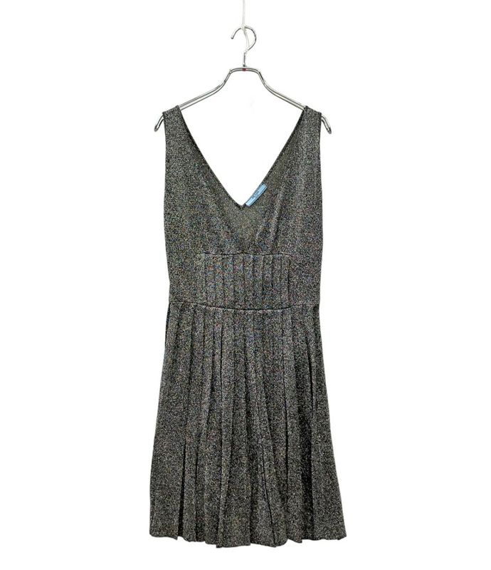 Prada Sleeveless Pleated Dress Lame Women's SIZE 36 (XS) Prada