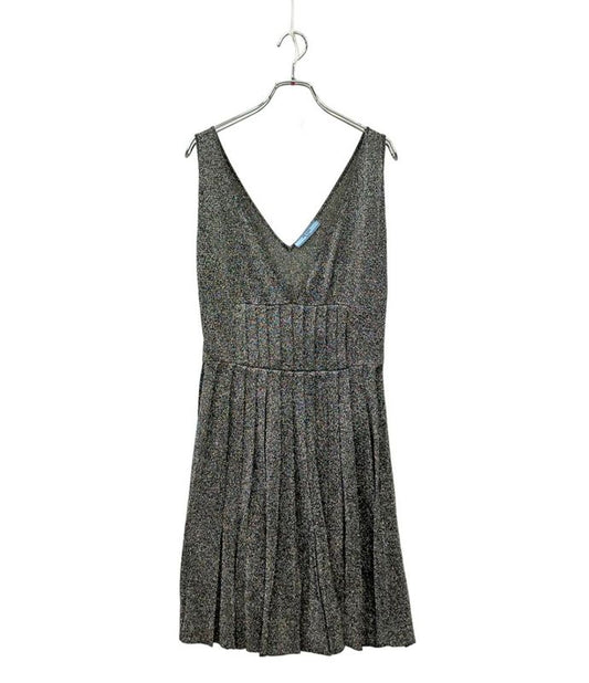 Prada Sleeveless Pleated Dress Lame Women's SIZE 36 (XS) Prada