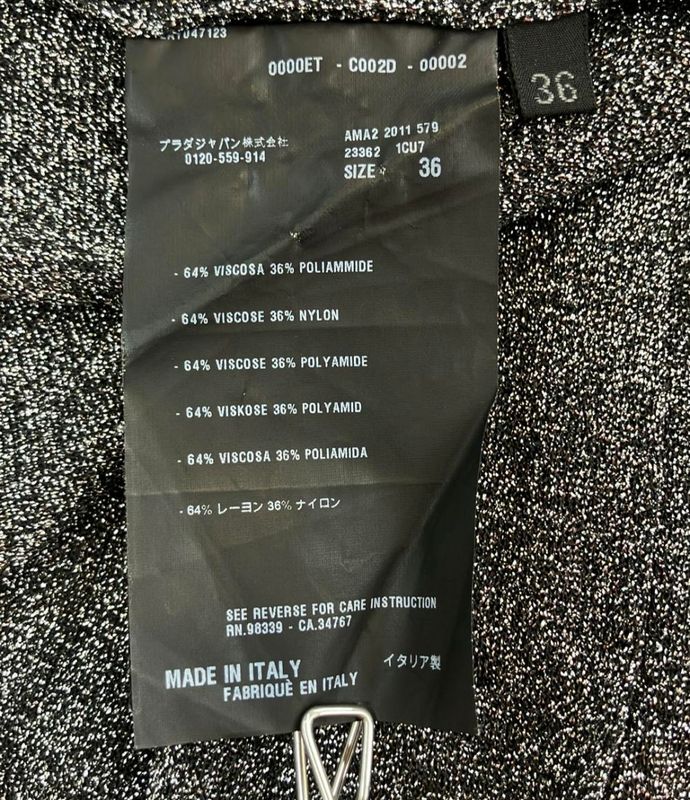 Prada Sleeveless Pleated Dress Lame Women's SIZE 36 (XS) Prada