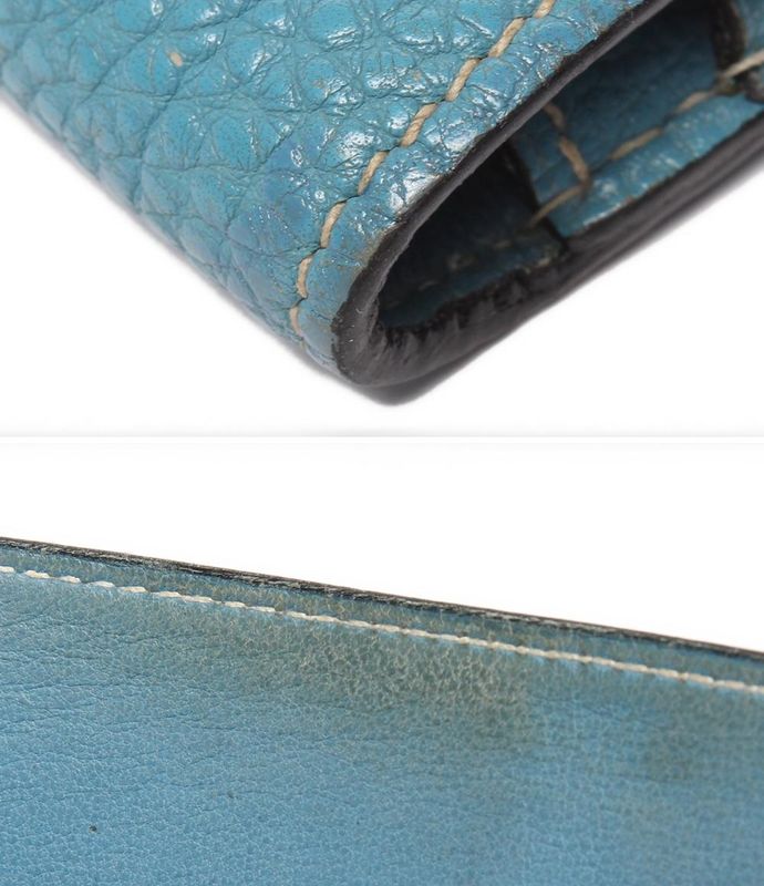 Hermes Long Wallet Engraved F Gold Hardware Dogon GM Unisex Hermes