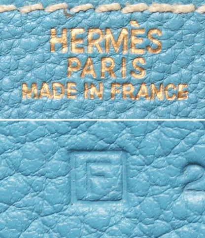 Hermes Long Wallet Engraved F Gold Hardware Dogon GM Unisex Hermes