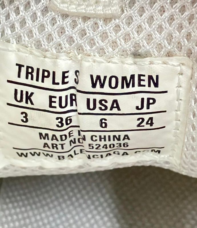 Balenciaga Low Cut Sneakers Triple S Sneakers 521036 Womens Size 24.0 (L)