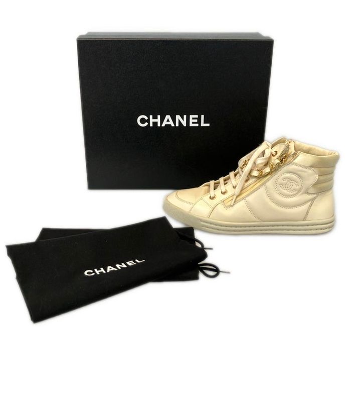 Chanel Mid-Cut Sneakers Ig31316 Women's Size 37 (L) Chanel
