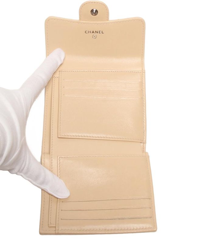 Chanel Trifold Wallet Silver Hardware Classic Small Flap Wallet Women's Chanel