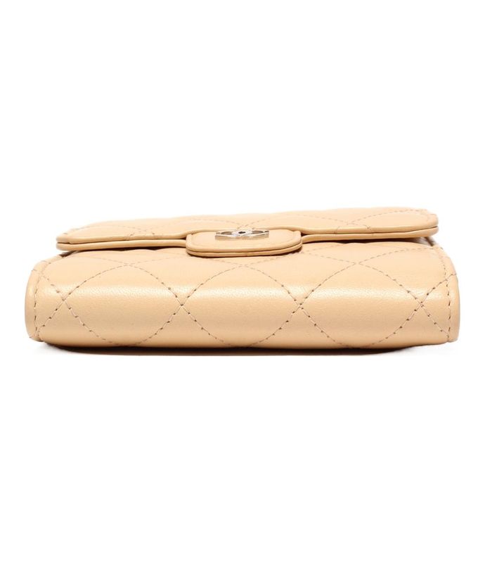 Chanel Trifold Wallet Silver Hardware Classic Small Flap Wallet Women's Chanel