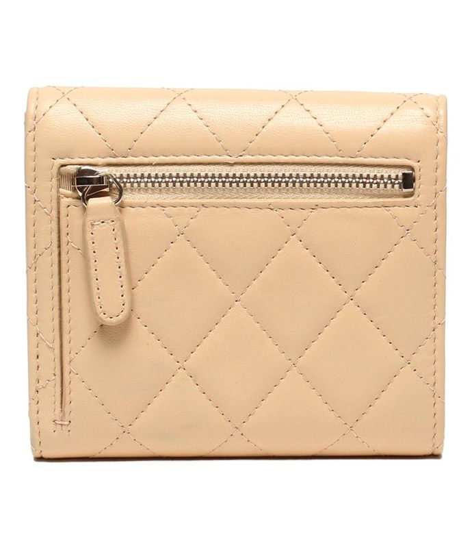 Chanel Trifold Wallet Silver Hardware Classic Small Flap Wallet Women's Chanel