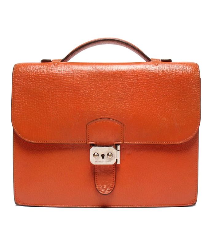 Hermes Business Bag Briefcase Engraved I Silver Hardware Sac a Depeches 27