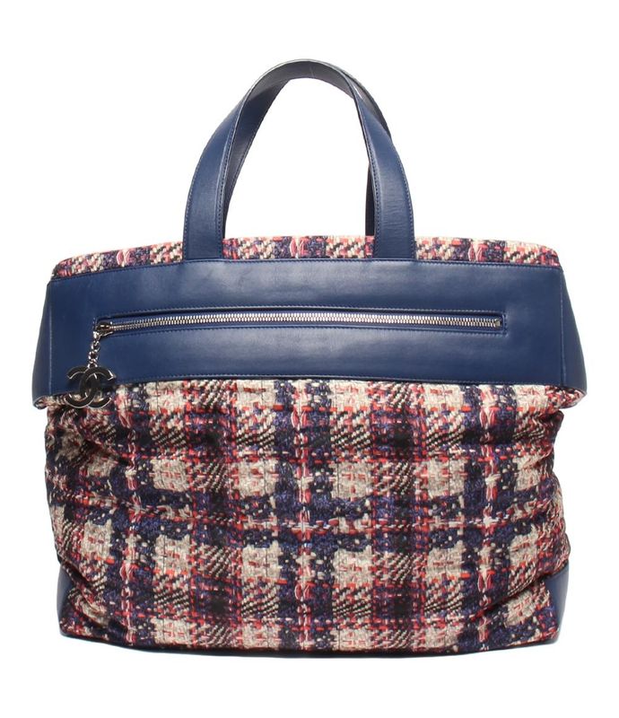 Chanel Tote Bag Silver Hardware Women's Chanel