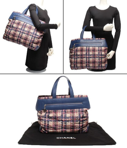 Chanel Tote Bag Silver Hardware Women's Chanel