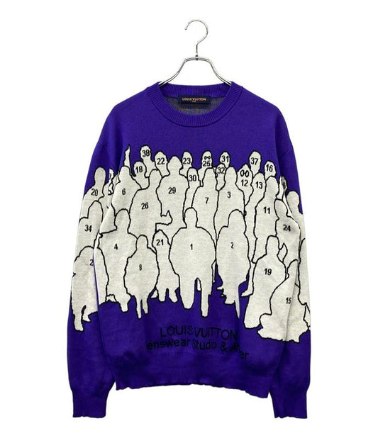 Louis Vuitton Jacquard Knit 22AW Rm222 ZLL Hnn93w Men's SIZE XL Louis Vuitton