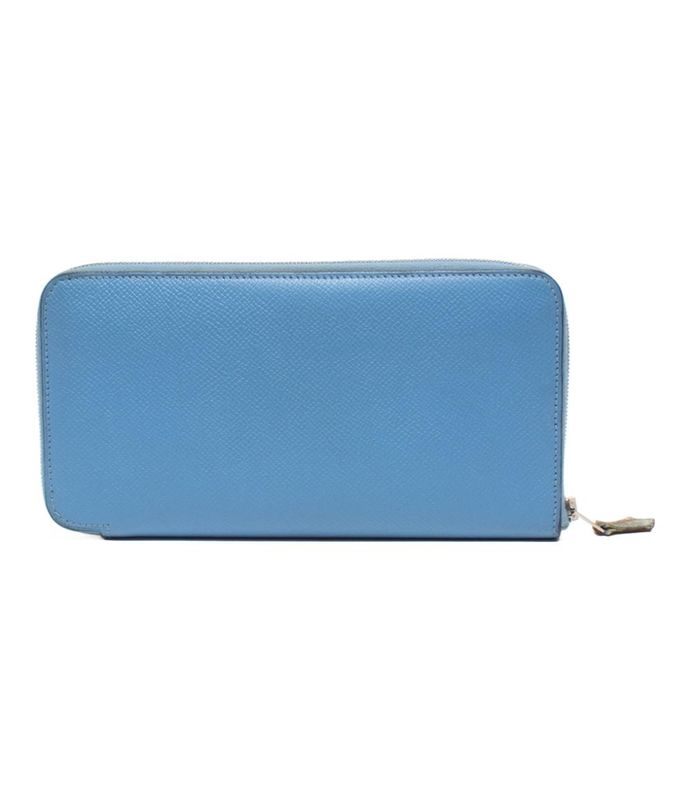 Hermes Round Zipper Long Wallet Engraved R Silver Hardware Azap Long Silk Inn