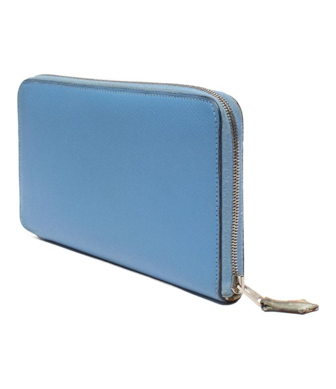 Hermes Round Zipper Long Wallet Engraved R Silver Hardware Azap Long Silk Inn