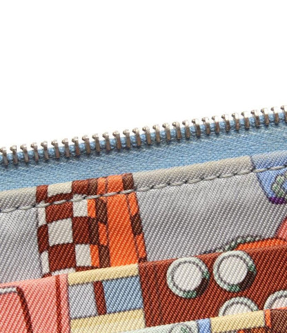 Hermes Round Zipper Long Wallet Engraved R Silver Hardware Azap Long Silk Inn