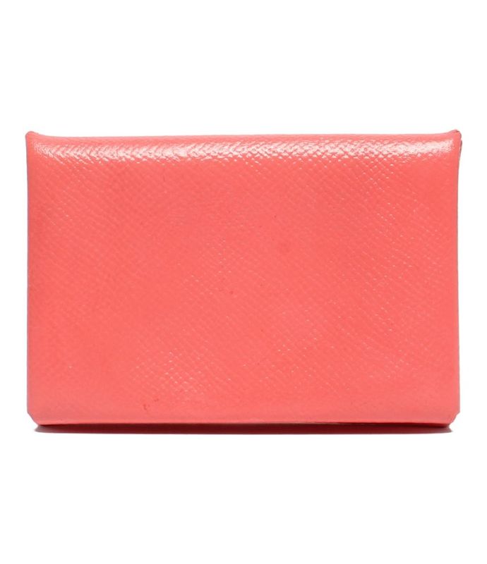 Hermes Card Case Stamped a Silver Hardware Calvi Ladies Hermes