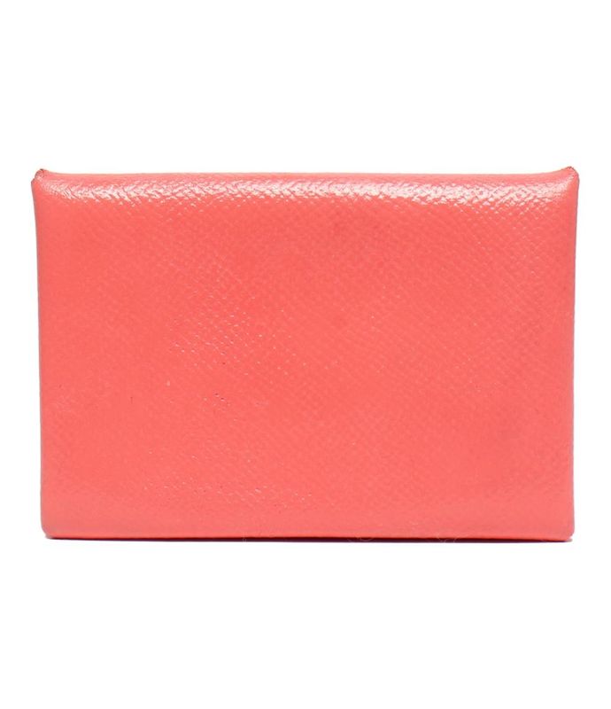 Hermes Card Case Stamped a Silver Hardware Calvi Ladies Hermes