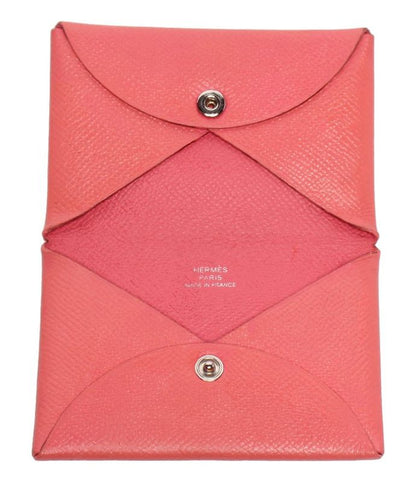 Hermes Card Case Stamped a Silver Hardware Calvi Ladies Hermes