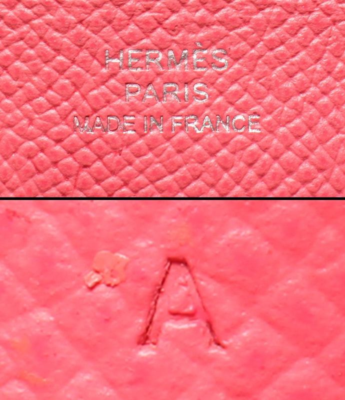 Hermes Card Case Stamped a Silver Hardware Calvi Ladies Hermes