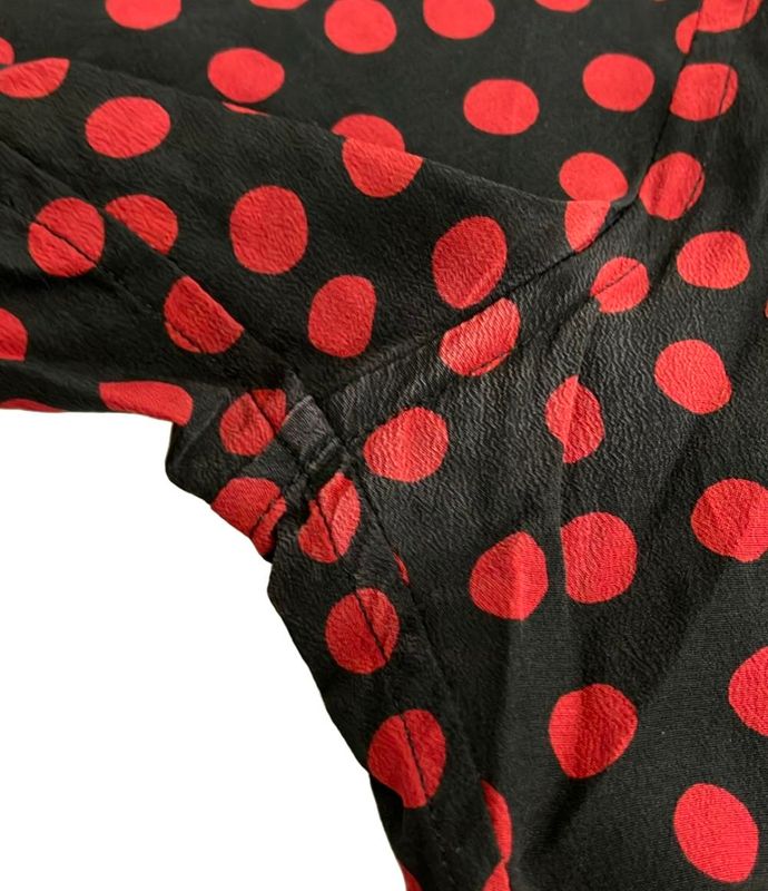 Saint Laurent Short-Sleeved Polo Shirt Dot Pattern Women's Size 37 (S) Saint