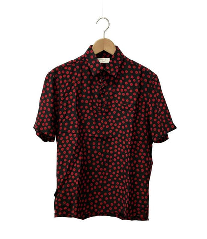 Saint Laurent Short-Sleeved Polo Shirt Dot Pattern Women's Size 37 (S) Saint