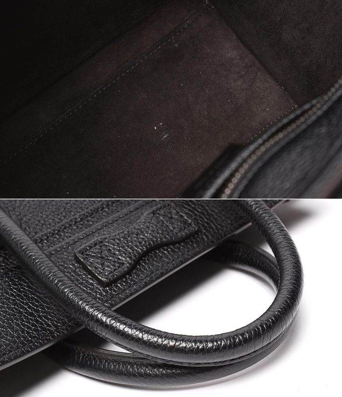 Celine 2way Handbag Shoulder Bag Crossbody Silver Hardware Drum Calf Luggage